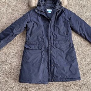 Columbia Navy Blue Women's Jacket with Fur Hood